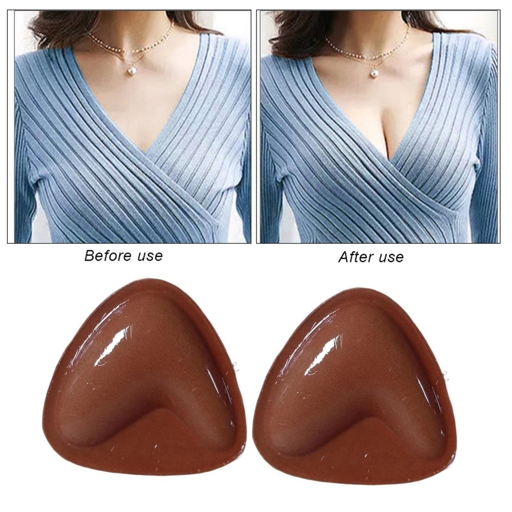Brown Size A Cup Double Sided Adhesive Push Up Padded Bra Sticky Inserts Black